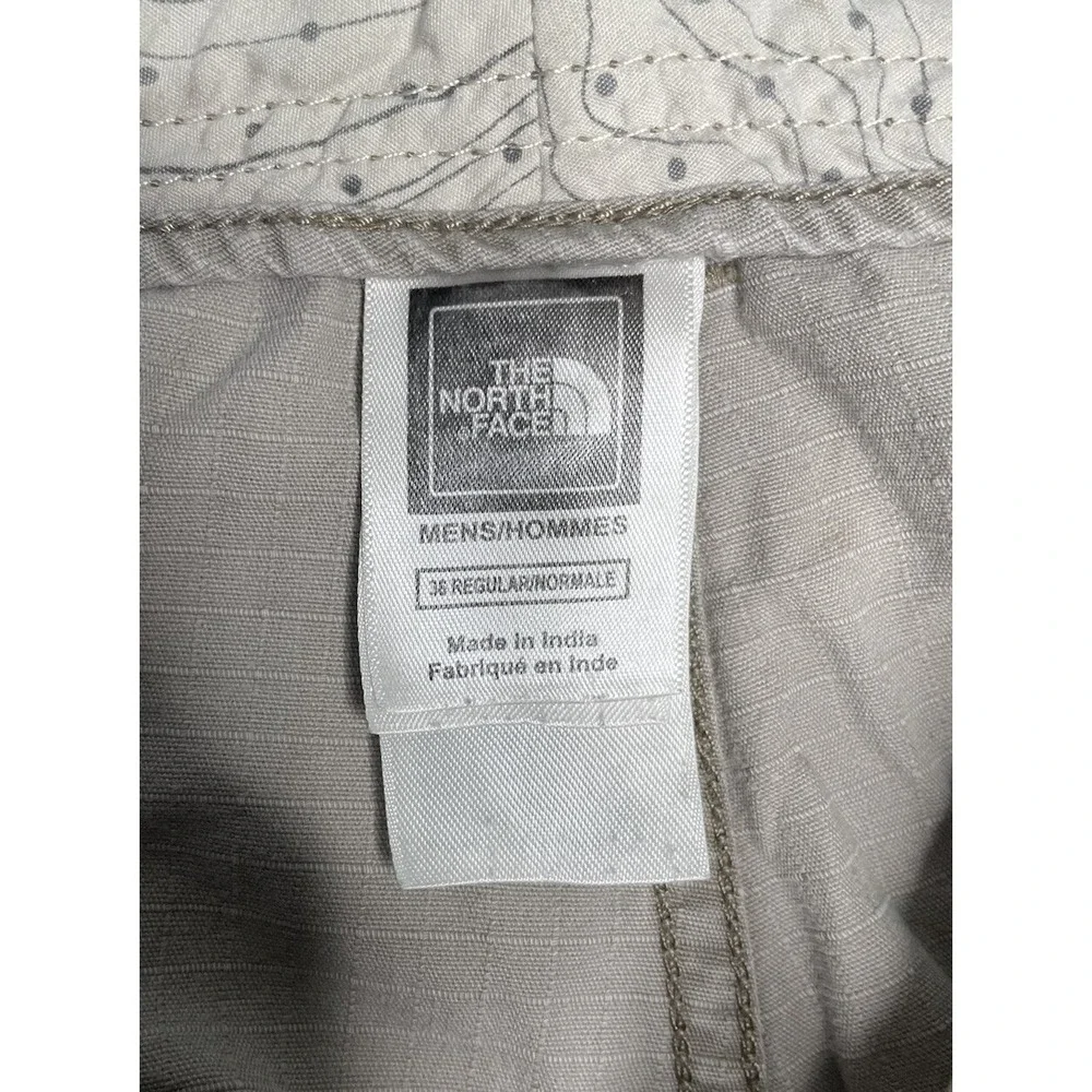 North‎ Face Shorts Mens 36 Beige Cargo Zip Pockets Rip Stop Outdoors Hiking